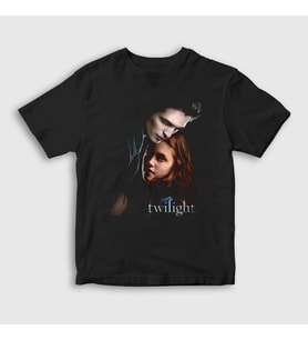 Presmono Unisex Çocuk Siyah Edward Bella Twilight T-Shirt 310997tt