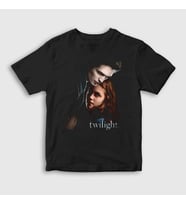 Presmono Unisex Çocuk Siyah Edward Bella Twilight T-Shirt 310997tt