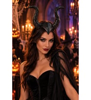 Halloween Malefiz Siyah Boynuzlu Taç Saç Bandı Cadılar Bayramı Kostüm Parti Etkinlik Aksesuarı