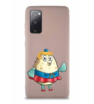 Samsung Galaxy S20 FE Soft Premier Kapak Bayan Puff Tasarımlı Silikon Kılıf - Pudra (Şeffaf)