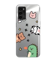 Oppo A55 Uyumlu Sevimli Hayvanlar Desenli Şeffaf Telefon Kılıfı