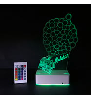 Kişiye Özel Uçan Ev ve Balonlar  3D 16 Renk Dekoratif Led Lamba