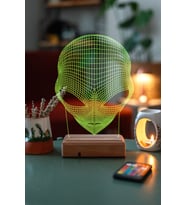 Özel Tasarım Uzaylı 3D 16 Renk Dekoratif Led Lamba