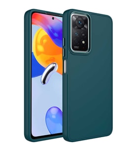 Xiaomi Redmi Note 11S Global Uyumlu Kılıf Metal Çerçeve ve Buton Tasarımlı Silikon Zore Luna Kapak