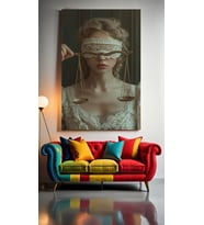 ADALET TERAZİSİ V1 Ev Duvar Salon Güzellik Salonu Ofis Dükkan Dekarasyon Kanvas Tablo (Çok Renkli)