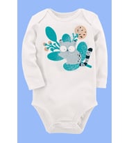 Organik Baskılı Pamuklu Unisex Bebek Body UZUNKOLE133