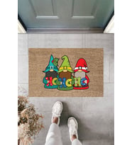 Dormot Modern Baskı - HoHoHo 24 - Karşılama Kapı Önü Paspası (Bej)