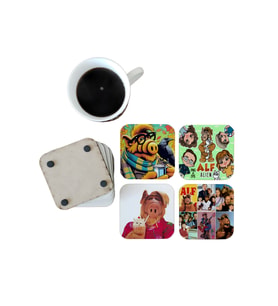 Ghostbastır Design Alf Dekoratif Ahşap Bardak Altlığı Seti 0101