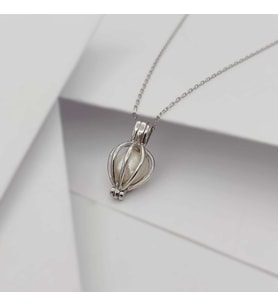 İncim Tutsak Rose Kolye 925 Ayar Gümüş
