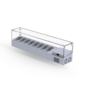 Iceinox Set Üstü Saladbar Cam Kapak GN 1/4-150: 8 Adet (Gri)