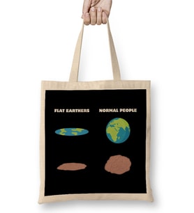 The Brain Of Flat Earthers Flat Earth Bez Çanta Uzun Saplı
