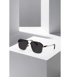 Polo Air UV400 Korumalı Metal Çerçeve Erkek Güneş Gözlüğü Siyah Gold Renk PLG-2121C4