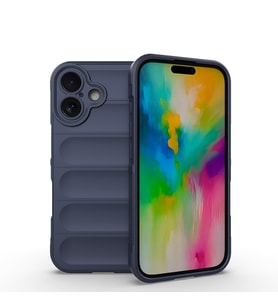 Apple iPhone 16 Uyumlu Kılıf Esnek TPU Oyuklu Arka Yüzey Tasarımlı Zore Etnik Silikon Kapak (Lacivert)