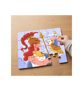 Atina Savaşçısı ve Baykuş Tasarımlı 24 Parça Ahşap Çocuk Puzzle MPK0505