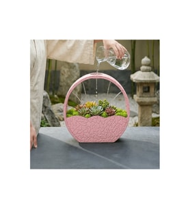 Alvera Self-Watering Planter – 3D Baskı Kendi Kendini Sulayan Saksı-Pembe