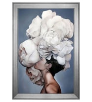 Kadın Motifli Kanvas Tablo 80 x 110 cm Silver Çerçeve