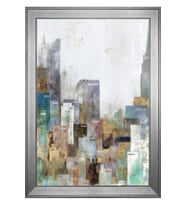 Soyut Şekiller Motifli Kanvas Tablo 50 x 70 cm Silver Çerçeve