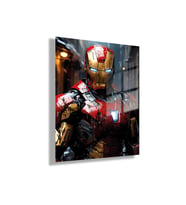 Temperli Gerçek Cam Tablo Film Karakteri Yakın Çekim Iron Man