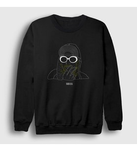 Presmono Unisex Siyah Neon Nirvana Kurt Cobain Sweatshirt 35733tt