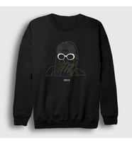 Presmono Unisex Siyah Neon Nirvana Kurt Cobain Sweatshirt 35733tt