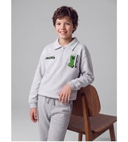 LCW Kids Gri Minecraft Baskılı Erkek Çocuk Sweatshirt