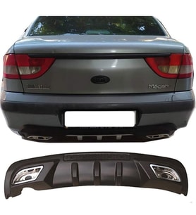 Renault Megane 1 Difüzör Difizör Siyah + Kare Egzoz Görünüm C Tip