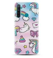 Realme 5i 5 Pro 6i 7 Pro 8 Kılıf Desemli Silikon Unicorn Mektup 1800