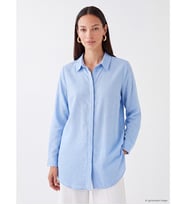 LCW EVERYDAY Mavi Poplin Kadın Gömlek Tunik