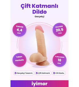 20,5 Cm Çift Katmanlı Gerçekçi Dildo Penis – iyimor