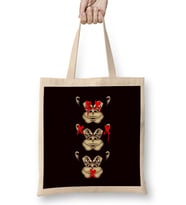 See Hear Speak No Evil Japan Wise Monkeys Japanese Emoticon Bez Çanta Uzun Saplı