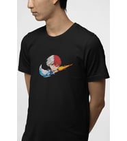 My Hero Academia Todoroki Minimal Logo Tişört (Siyah)