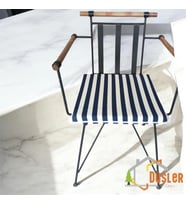 40x40 Lacivert Beyaz Çizgili Alt Sandalye Minderi 4 cm