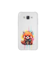 Samsung Galaxy J7 ile Uyumlu Splash Tilki Tasarımlı Şeffaf Silikon Kılıf