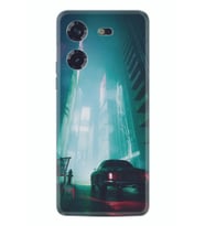 Pova 5 Kılıf Silikon Desen Özel Seri Night Cars 1619