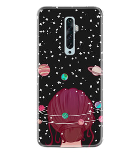 Oppo Reno 2Z 4 Lite 4 Pro 5 6 7 A31 Kılıf Desemli Silikon Space Woman 1311