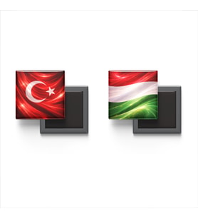 Buzdolap Magnetleri - Macaristan Bayrağı ve Türk Bayrağı - 2'li Set Magneti