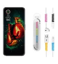 General Mobile GM 21 Pro GM 22 Pro Plus Kılıf Kablo Koruma Spiral Silikon Boks Eldiveni 1763