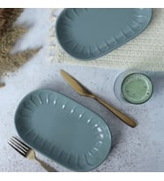 Keramika Yeşil Badem Kayık Tabak 25 Cm 2 Adet 326