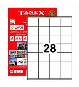 Tanex TW-2028 - 52,50x41 mm Laser Etiket 100 Adet Ücretsiz Kargo