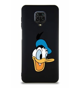 Xiaomi Redmi Note 9 Pro Soft Premier Kapak Donald Duck-A Tasarımlı Silikon Kılıf - Siyah (Şeffaf)