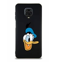 Xiaomi Redmi Note 9 Pro Soft Premier Kapak Donald Duck-A Tasarımlı Silikon Kılıf - Siyah (Şeffaf)