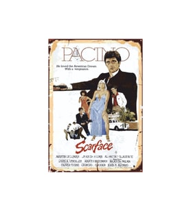 Scarface Retro Ahşap Tablo - Al Pacino Poster Tasarımı