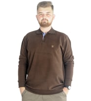 Mode XL Erkek Sweatshirt Polo Vnz Selanik 20440 Kahverengi
