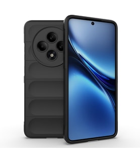 Oppo Reno 11FS Uyumlu Kılıf Esnek TPU Oyuklu Arka Yüzey Tasarımlı Zore Etnik Silikon Kapak (Siyah)