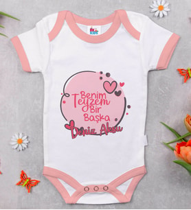 BK Kids Kişiye Özel Pembe Bebek Body Zıbın - Model 87