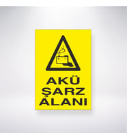 Akü Şarz Alanı 21x28 Arkası Yapışkanlı Levha