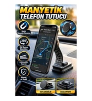 Manyetik Araç İçi Telefon Tutucu – Katlanabilir 360 Derece Döner Tasarım