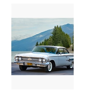 1960 Chevrolet Impala Hardtop Tablo Ahşap Poster Dekoratif