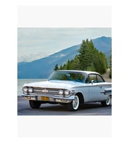 1960 Chevrolet Impala Hardtop Tablo Ahşap Poster Dekoratif