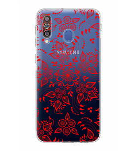 Samsung Galaxy M30  Kamera Korumalı Kapak Nostalji Desen Tasarımlı  Şeffaf  Kılıf